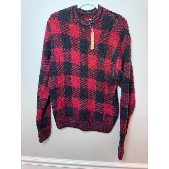 Skims cozy knit buffalo check cozy knit pullover oversized S/M NWT - Picture 2 of 6